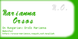 marianna orsos business card